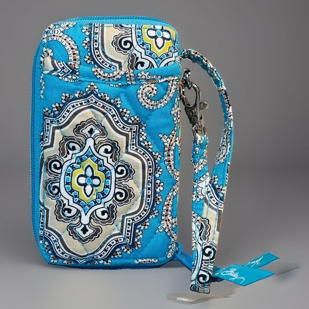Vera Bradley‎ Totally Turquoise Wallet Wristlet Phone ID Holder Coin Purse